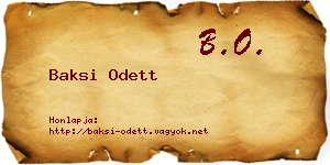 Baksi Odett névjegykártya